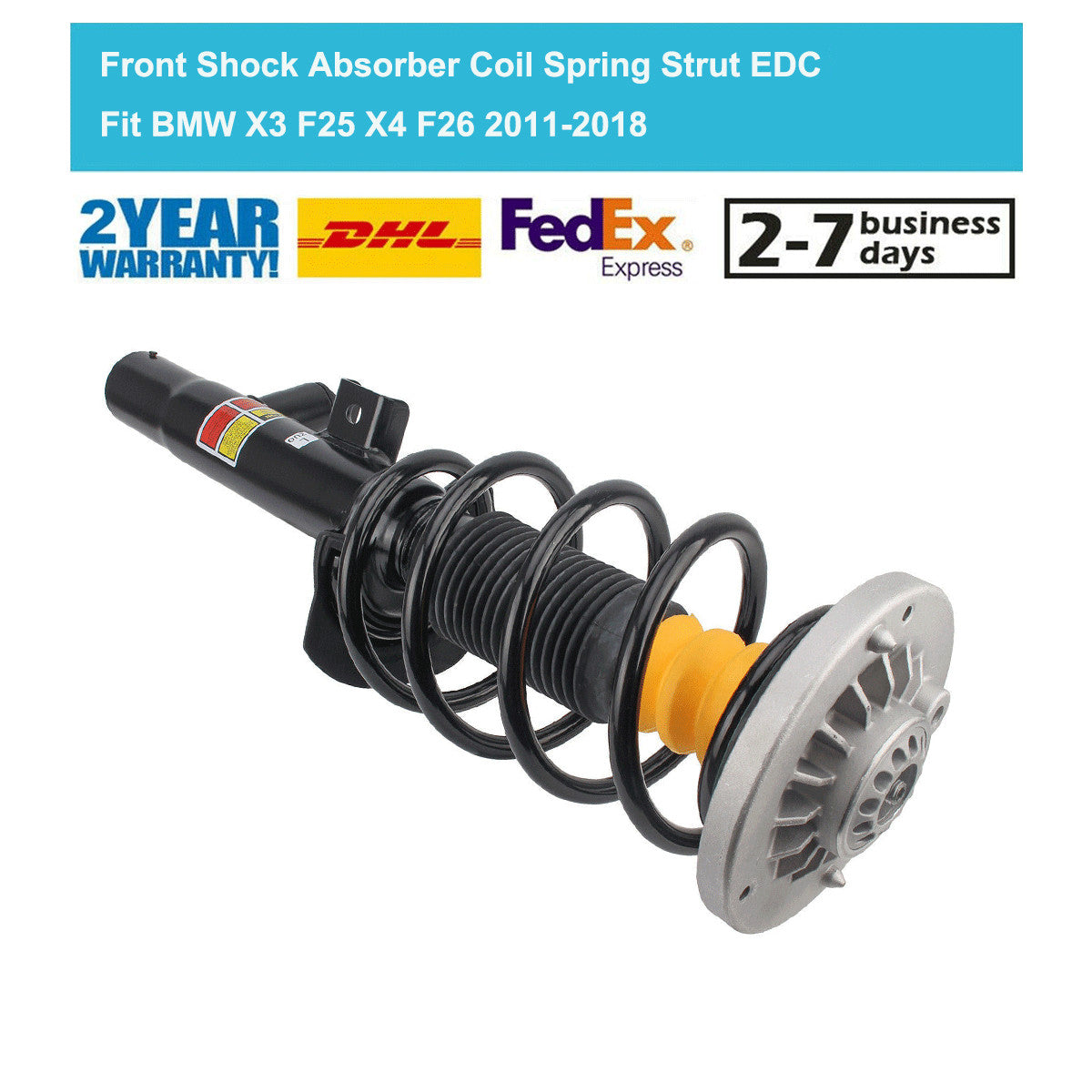 Front Left Shock Coil Spring Strut Assembly EDC Fit for BMW X3 F25 X4 F26 2011-2018
