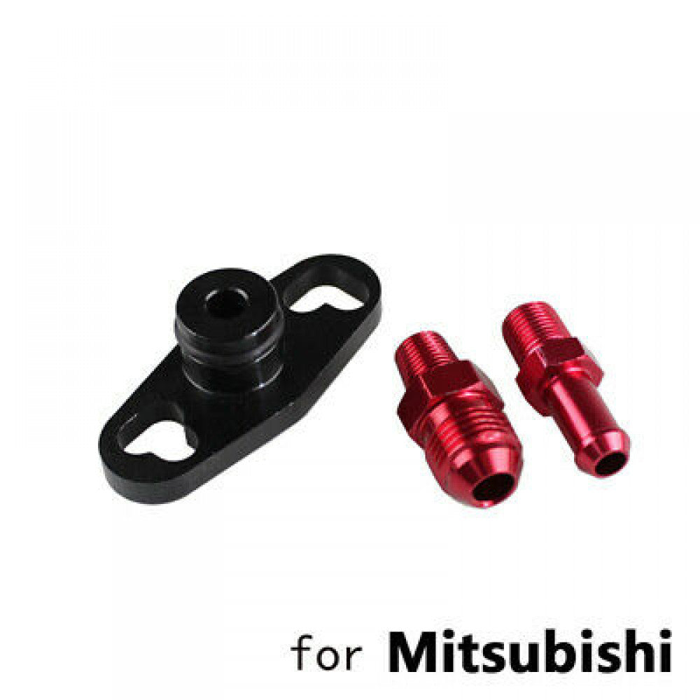 Aluminum Black 1Pcs Turbo Fuel Rail Delivery Regulator Adapter for Mitsubishi Q
