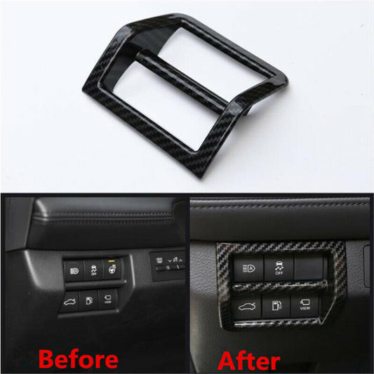 Carbon Fiber Headlight Switch Button Cover Trim for Toyota for Avalon 2019 2020 2021