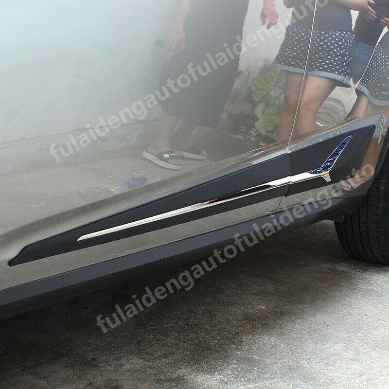 for Lexus NX200t NX300 2015-2021 Black Body Side Door Cover Guard W/ Chrome Trim