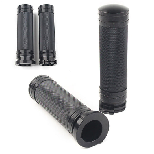 CNC Handlebar Hand Grips Black for Harley Sportster Dyna Softail Touring Fatboy Q
