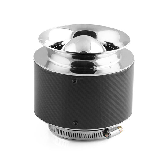 Carbon Fiber Look Hi-Flow Air Filter Work For Cold Air/Short for Ram Intake 3 Inlet Q