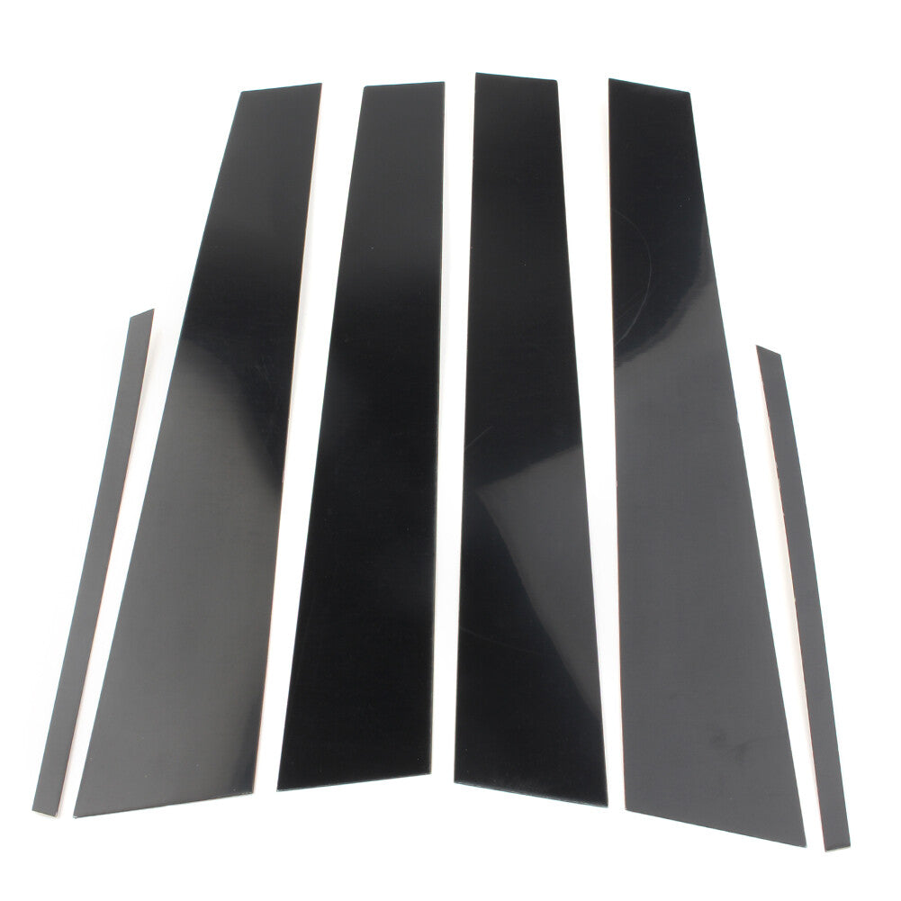 Black 6pcs Door Trim Piano Cover Kit Pillar Posts for Toyota for Camry 2012-2015 14