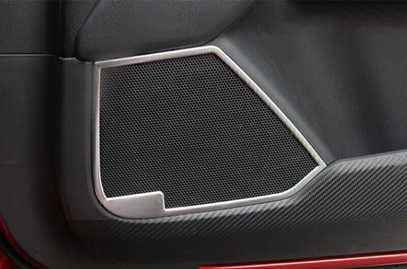 for Mazda CX-5 17-2024 Silver Steel Inner Door Speaker Horn Sound Frame Trim 4X