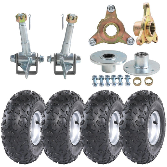 Complete 6-inch wheel kit 145/70-6, tires, rims, 3 bolts, DIY wheel hubs for all-terrain vehicles, go-karts, and off-road vehicles.