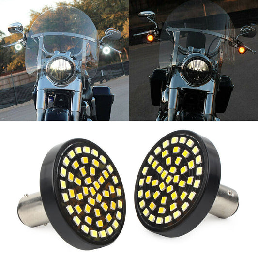 2PCS Switchback 1157 48-SMD LED DRLTurn Signal Lights Bulbs Fit for Harley Davidson