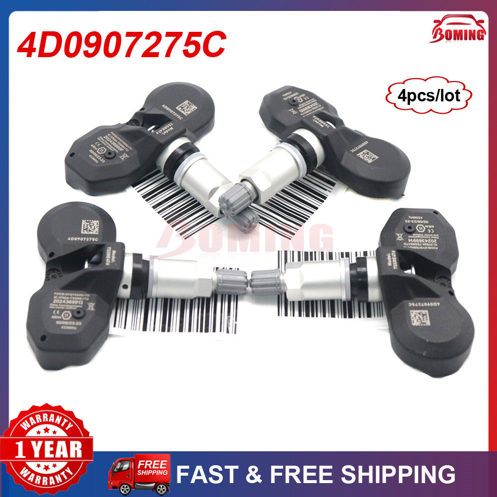 4x New TPMS 4D0907275C For 04-06 for VW Phaeton for Audi for A8 433MHZ Tire Pressure Sensor