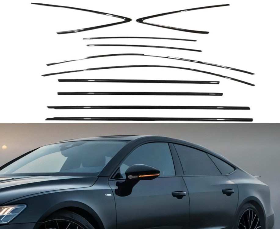 Black Stainless Window Molding Strips Trim Accessories B For 12-2018 for AUDI A7 S7 n