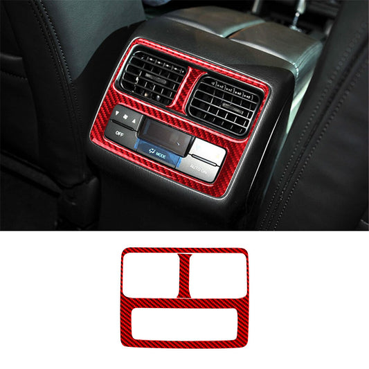 3X Carbon Fiber Rear Cup Holder Frame Trim Panel For Explorer 2011-2014 Red v