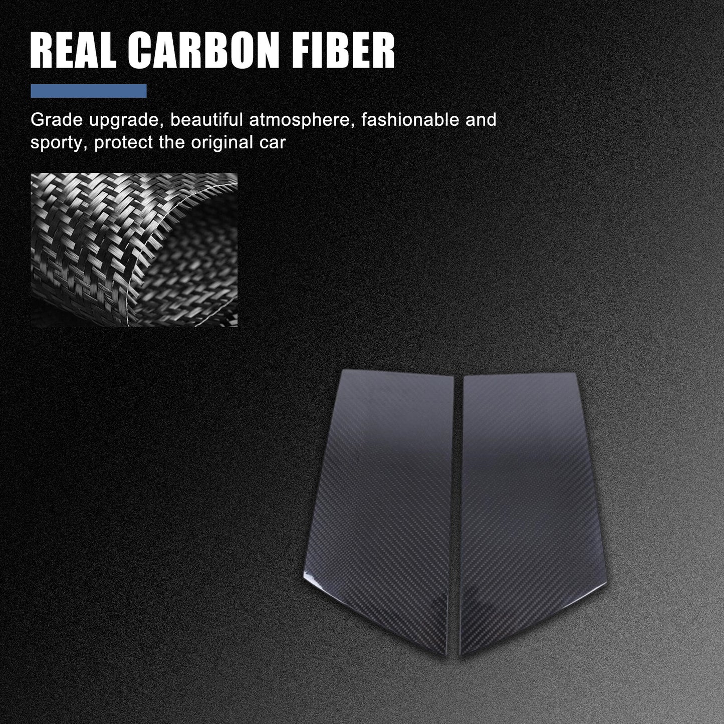 carbon fiber exterior window pillar trim covers for Nissan 370Z (2009-20)