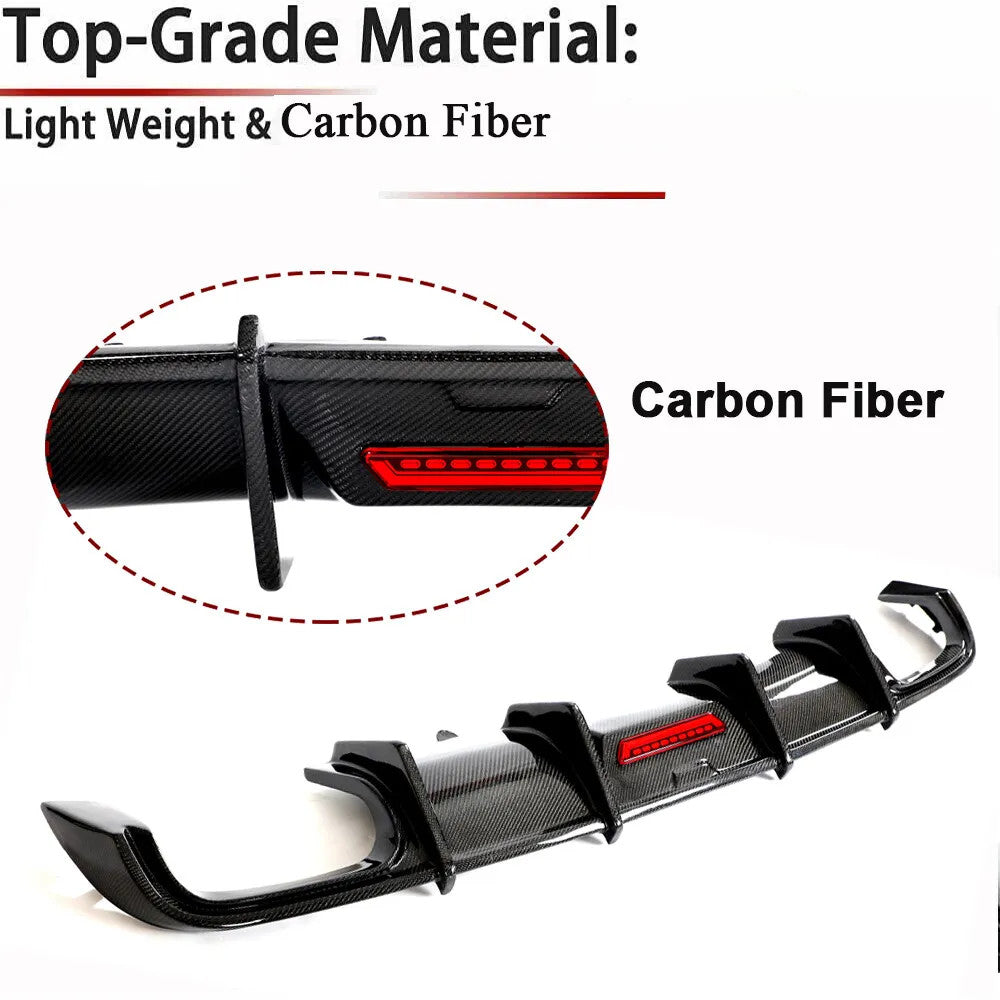 Carbon Fiber Rear Bumper Diffuser Lip Spoiler Fit for Audi A4 B9 Sedan 2017-2019 n