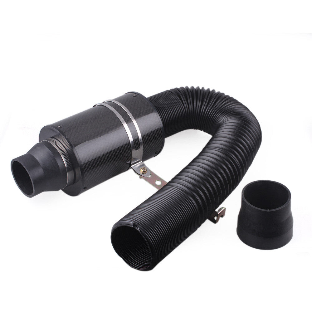 Universal Cold Feed Induction Kit  Carbon Fiber Air Intake Filter Box No Fan Q