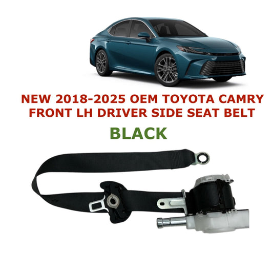 Replacement black left front seatbelt for 2018-2025 for Toyota for Camry Q