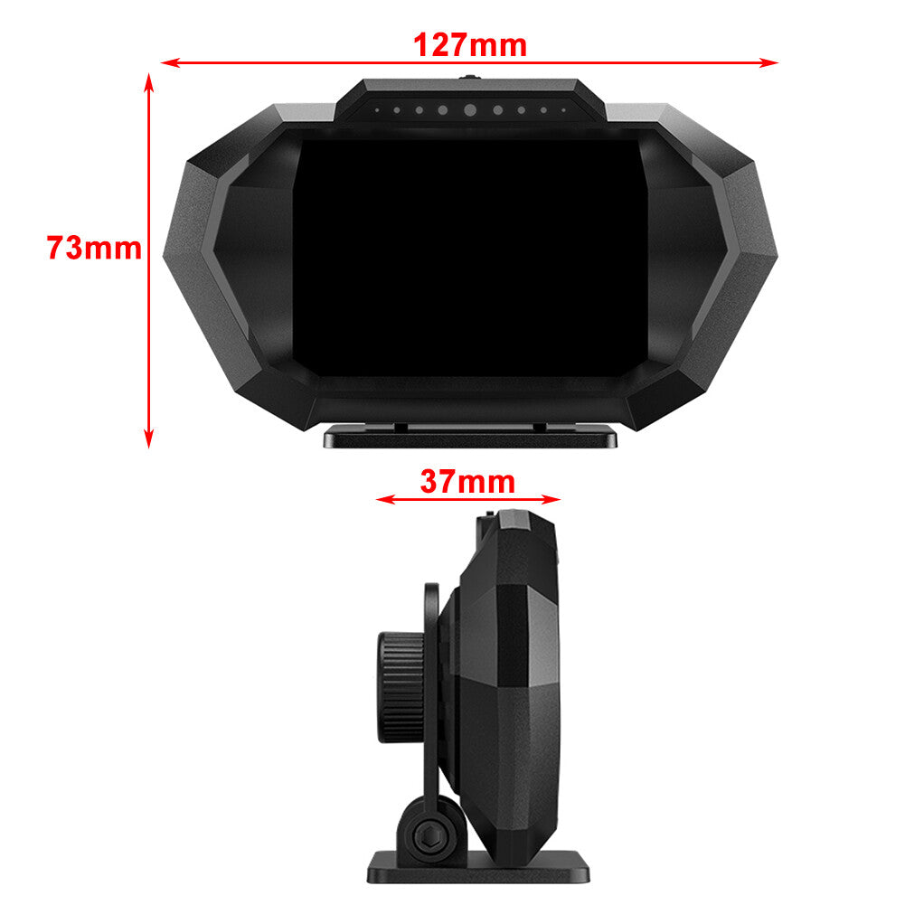 OBD2+GPS HUD P24 Car Head Up Display On Board Computer Speedometer Slope Meter Q