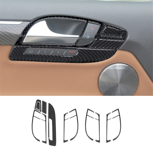 2Pcs Carbon Fiber Headlight Eyebrow Cover Trim For Taycan 2019-2022 v