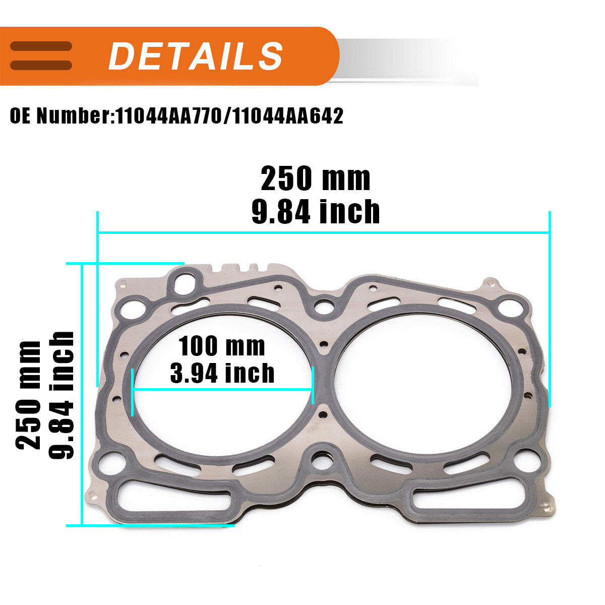 2PCS Cylinder Head Gasket for Subaru Impreza 1999-2011 Non-Turbo1 11044AA642 AU