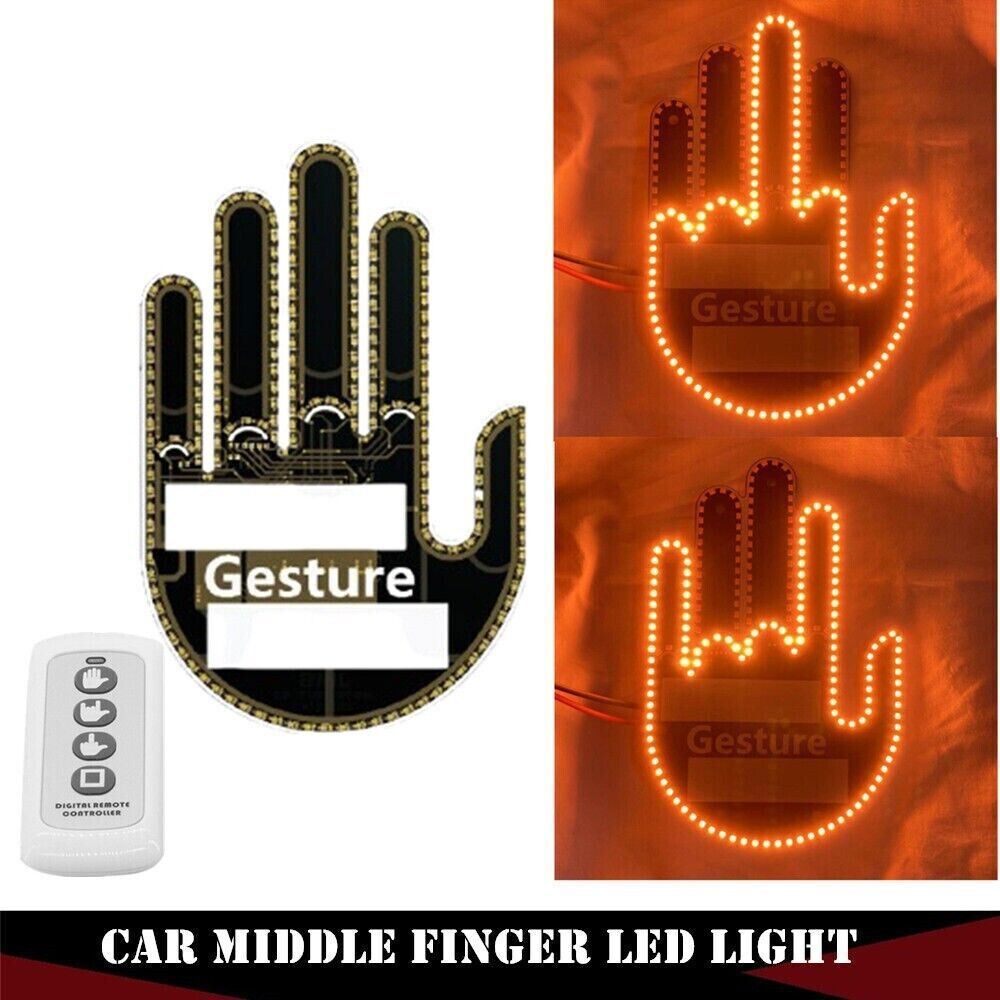 Car Back Window Sign Hand Light Finger Gesture Light with Remote LED Xmas Gift