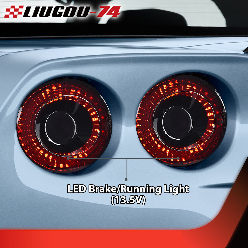 Pack LED Brake Light Tail Light Fits 2005-2013 for Corvette C6 Smoke/Red - v