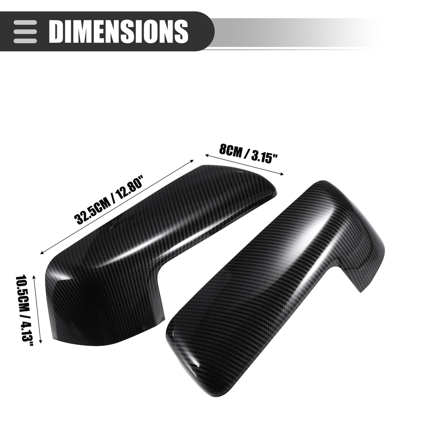 Two upper half-mirror caps for 2019-2023 for Chevrolet Silverado/ for GMC for Sierra 1500