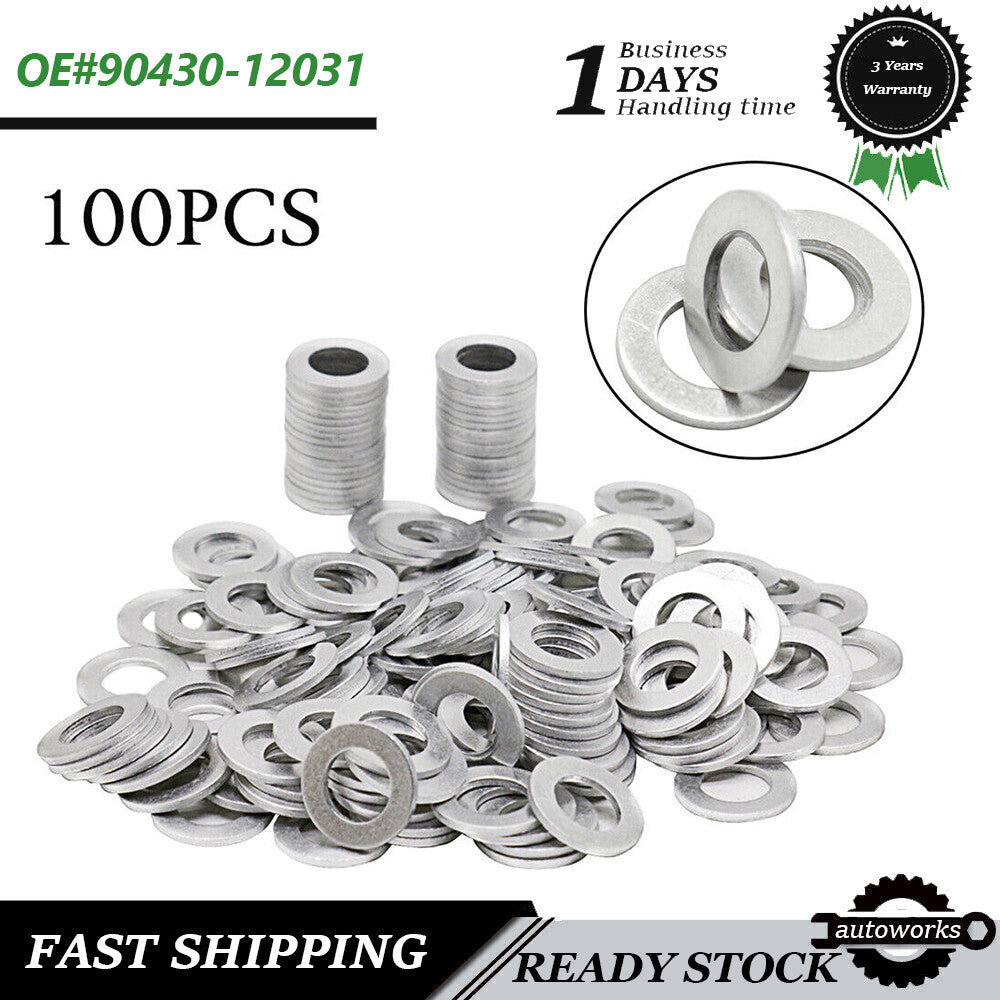 100X Oil Drain Plug Gasket Crush Washer 90430-12031 for Toyota for Lexus GX460 12mm