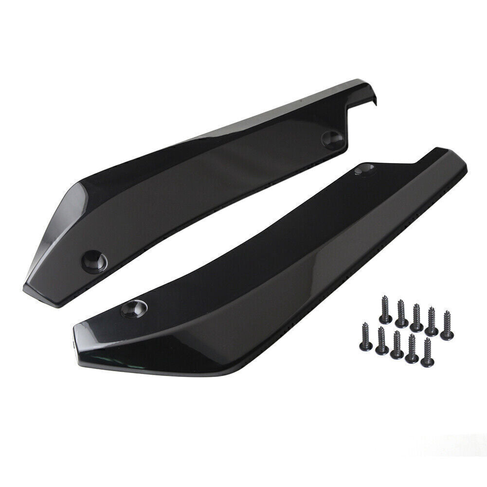 Universal Black Anti-Scratch Rear Bumper Lip Wrap Diffuser Splitter Canard