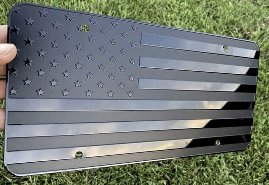 Black American flag car license plate cover, trunk boot, and license plate cover for BMW 12x6.