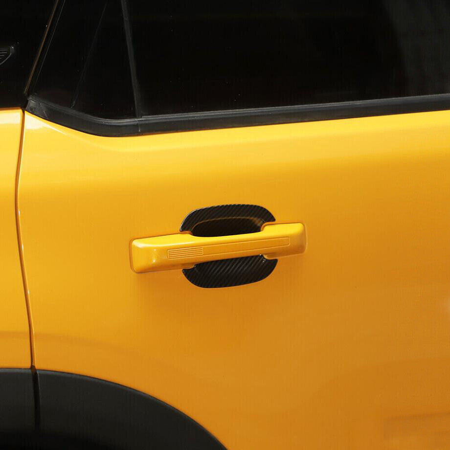 For 2021-2024 Bronco Sport Carbon Fiber Side Door Handle Bowl Cover Trim 4P v