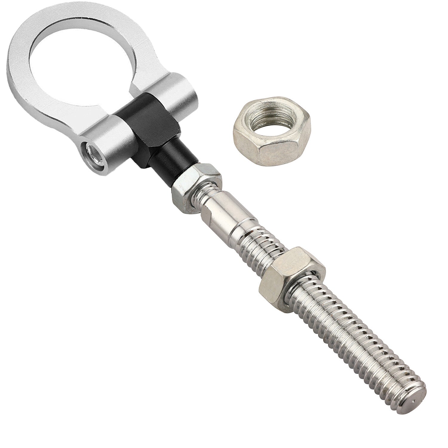 Heavy Duty Silver Folding Tow Hook Track Racing Towing for Ford for Mustang 2019-23 Q