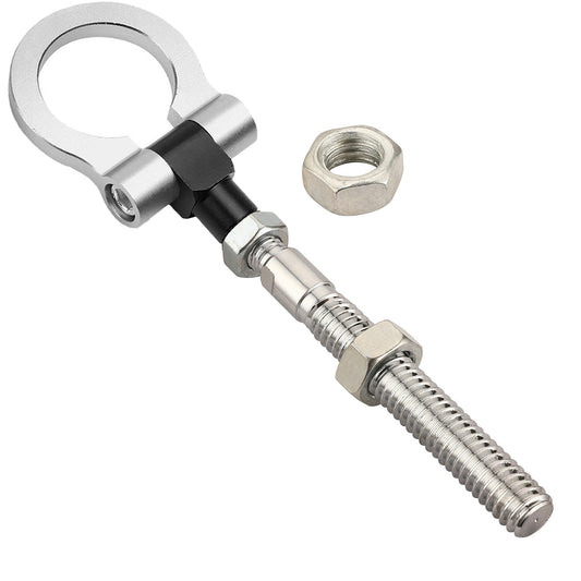 Heavy Duty Silver Folding Tow Hook Track Racing Towing for Ford for Mustang 2019-23 Q