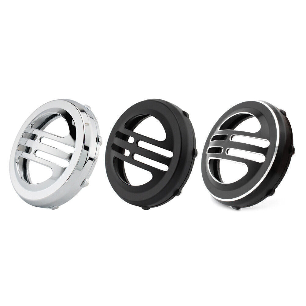 Universal Fit Bobber Decorative Cover Horn Cover Black Chrome Aluminum Alloy