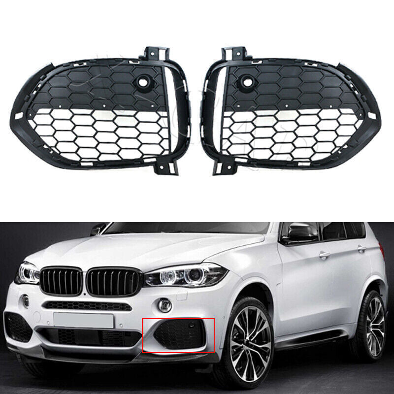 for BMW X5 F15 2012-2015 M Sport Pair Front Bumper Grille Fog Lamp Cover Frame Q