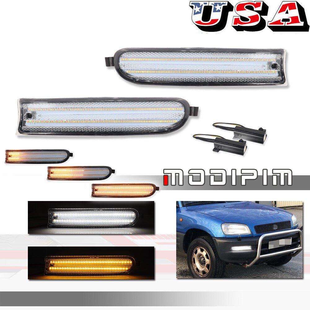 Transparent Switch LED Signal Light Left + Right Set for 1996 - 1997 for Rav4 Rav 4- v