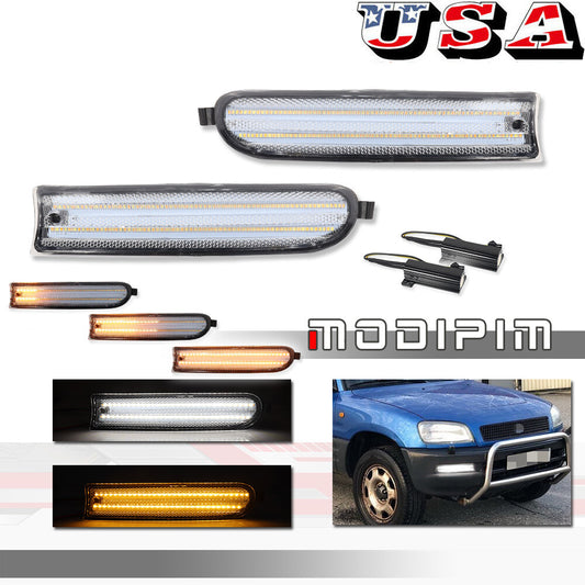 Transparent Switch LED Signal Light Left + Right Set for 1996 - 1997 for Rav4 Rav 4- v