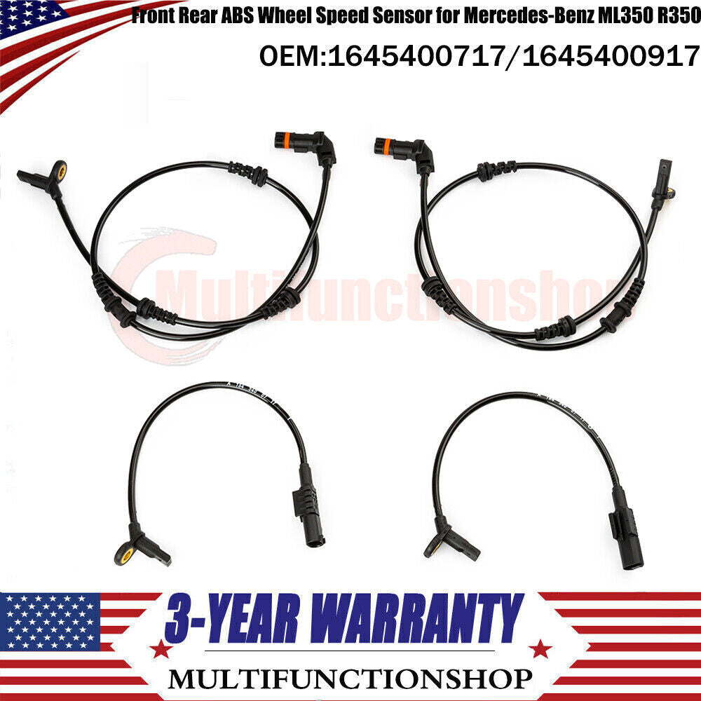 Four front and rear ABS wheel speed sensors for Mercedes-Benz ML350 R350 2006 (2007-11-)
