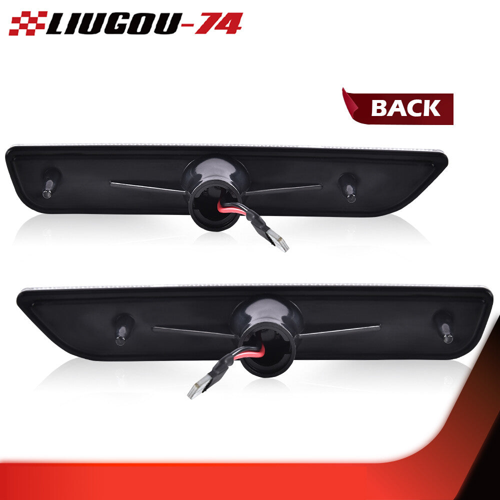 Fits 2010-14 for Mustang LED Light Bar Fender Lights Side Marker Lights White - v
