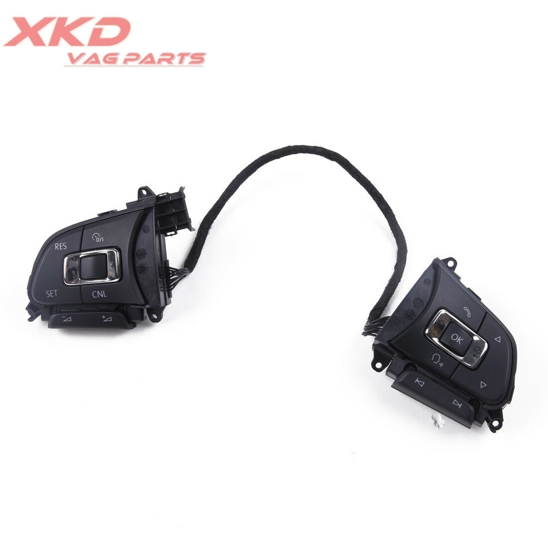 The black chrome steering wheel with multi-function buttons is suitable for the for Volkswagen for Tiguan 2017, 2018, and 2019 models.