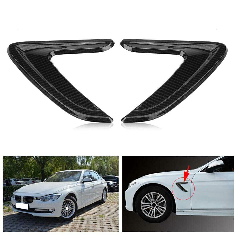 Carbon Look Fender Side Air Vent Outlet Cover Trim for BMW 3 Series F30 2013-18