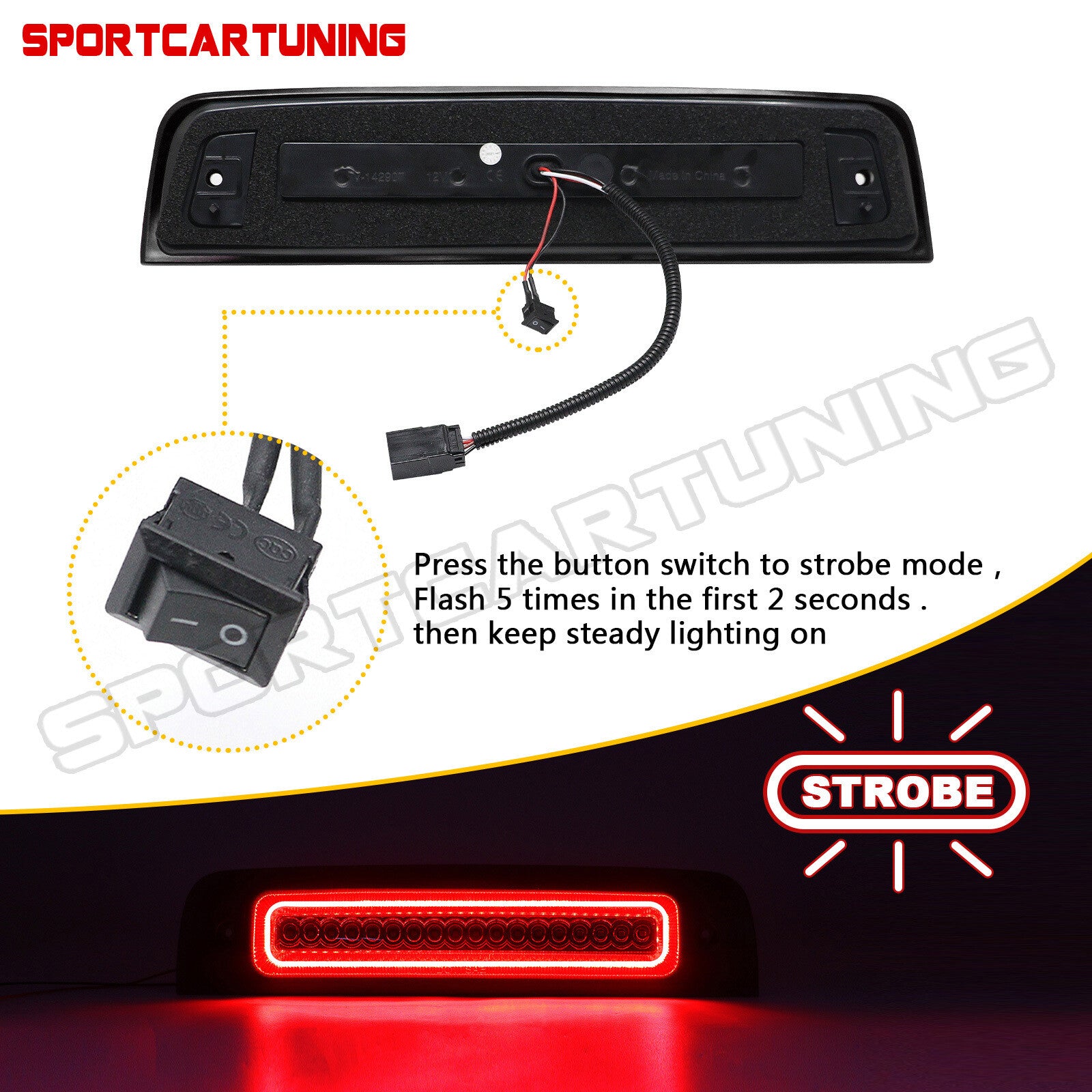 Smoke Full LED 3rd Third Brake 2009 - 2018 for Ram 1500 2500 3500 Q