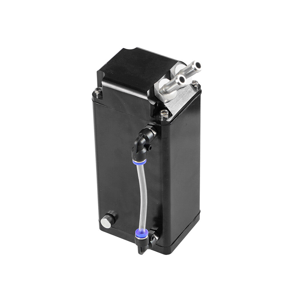 Black Oil Catch Can Square Shape Aluminum Reservoir with Breather Filter 500ML