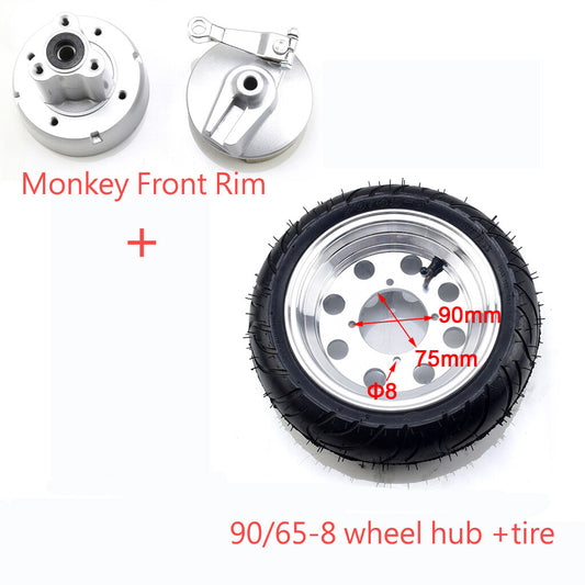 90/65-8 Tubeless Tyres  Rim hub wheel hub Electric Scooter vacuum Monkey Z50R