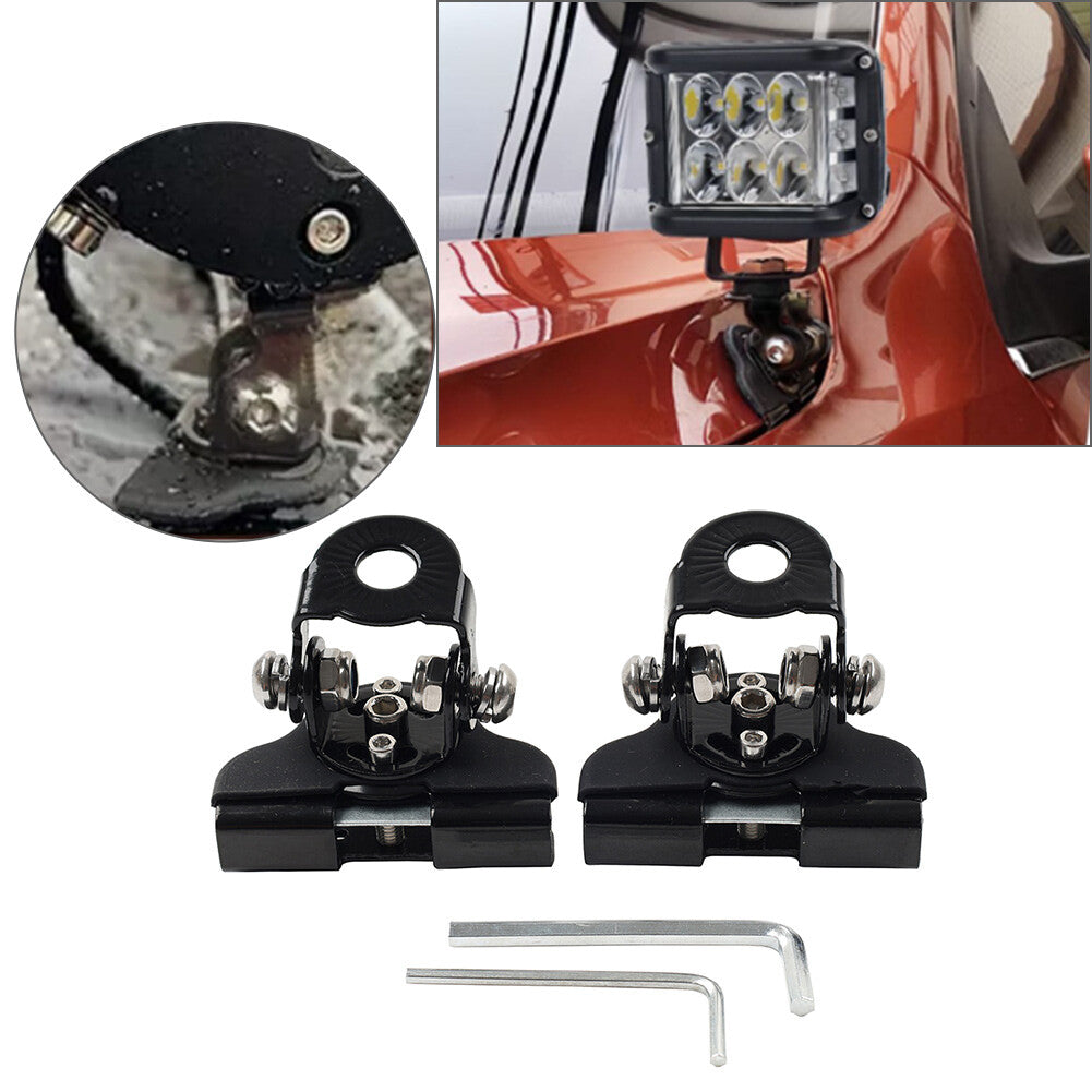 2pcs Universal Pillar Hood Work Light Bar Mount Clamp Bracket Holder Off Road