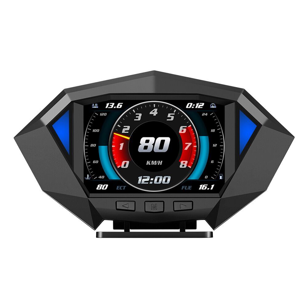 OBD2 GPS HUD Instrument Panel Head-Up Display Car Digital Display Speedometer Turbo RPM Temperature Alarm