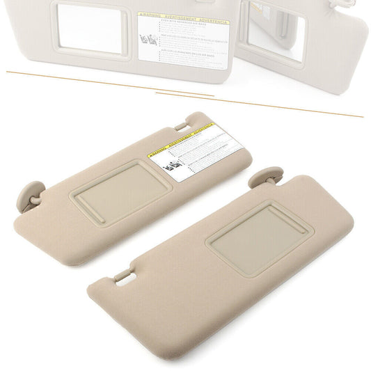 2X Beige Car Sun Visor W/O Light Left Right For 2005-2015 11 10 for Toyota Tacoma