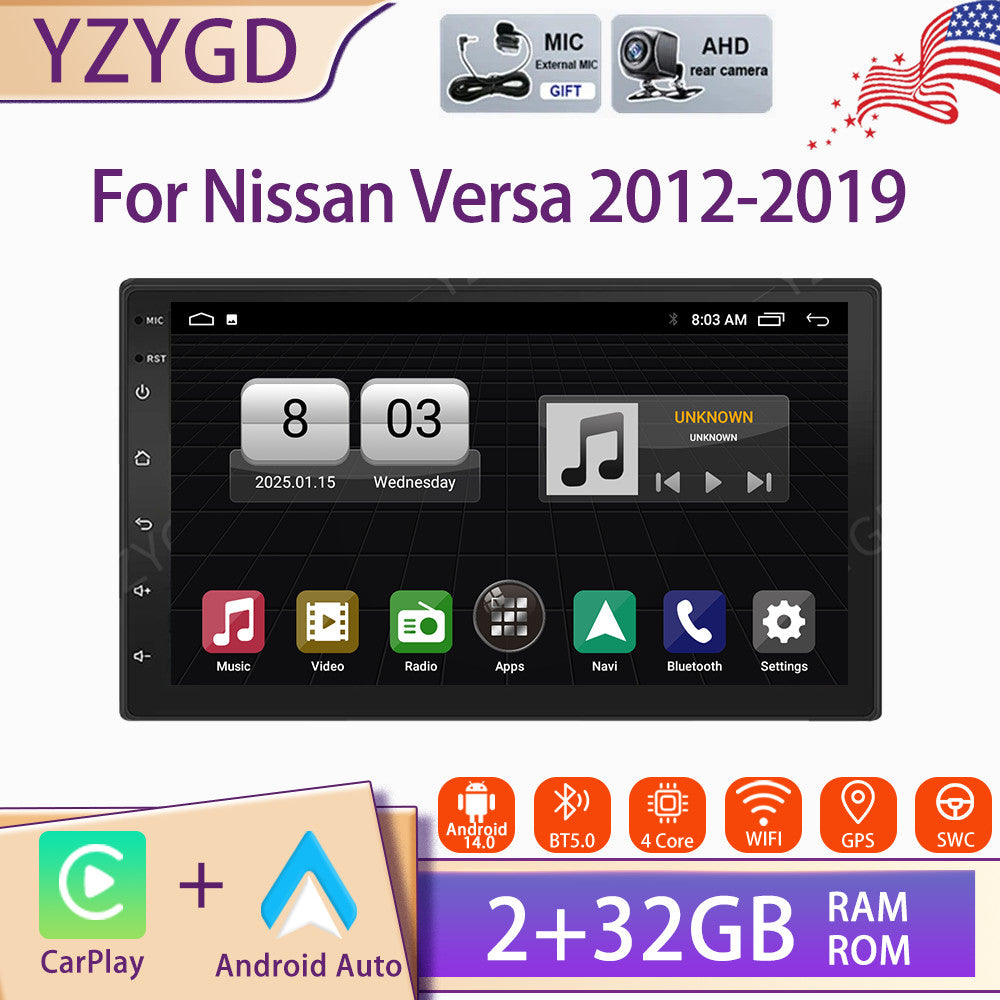 for Nissan Versa 2012-2019 7 Android Carplay Car Stereo Radio WIFI GPS Screen