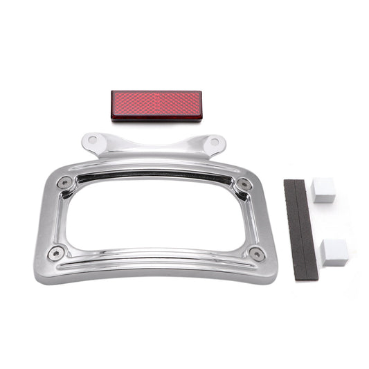 Chrome Rear Curved License Plate Frame Bracket for Harley Road Glide FLTRX 10-14 Q