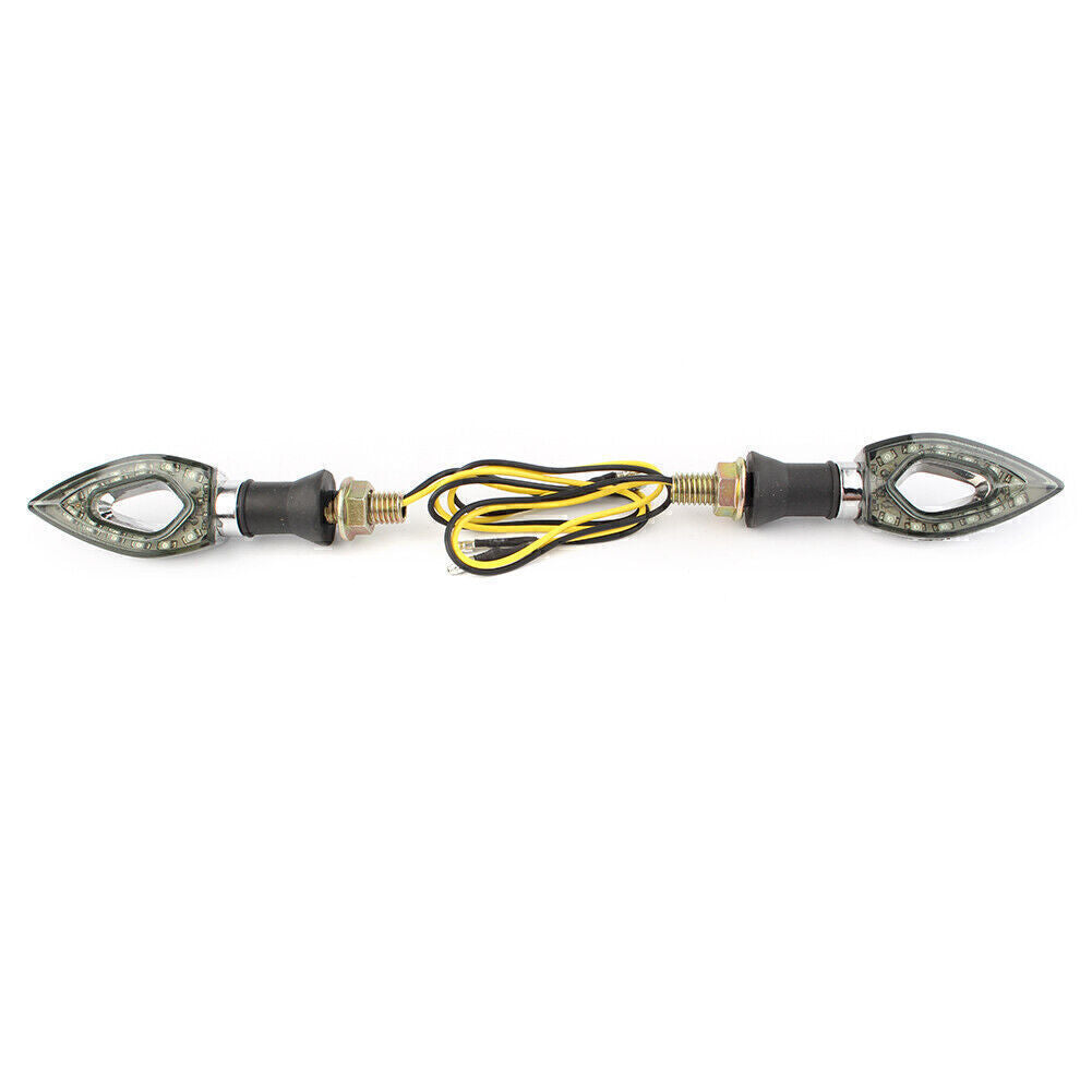 Motorcycle LED Turn Signal Lights Indicator Blinker Bolt-on Amber Lamp Silver Q