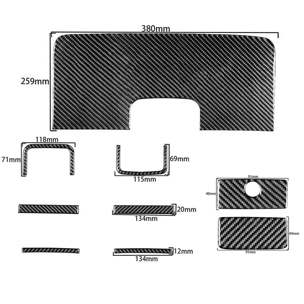 Red Carbon Fiber Center Console Dashboard Panel Cover Trim For Model 3/Y v
