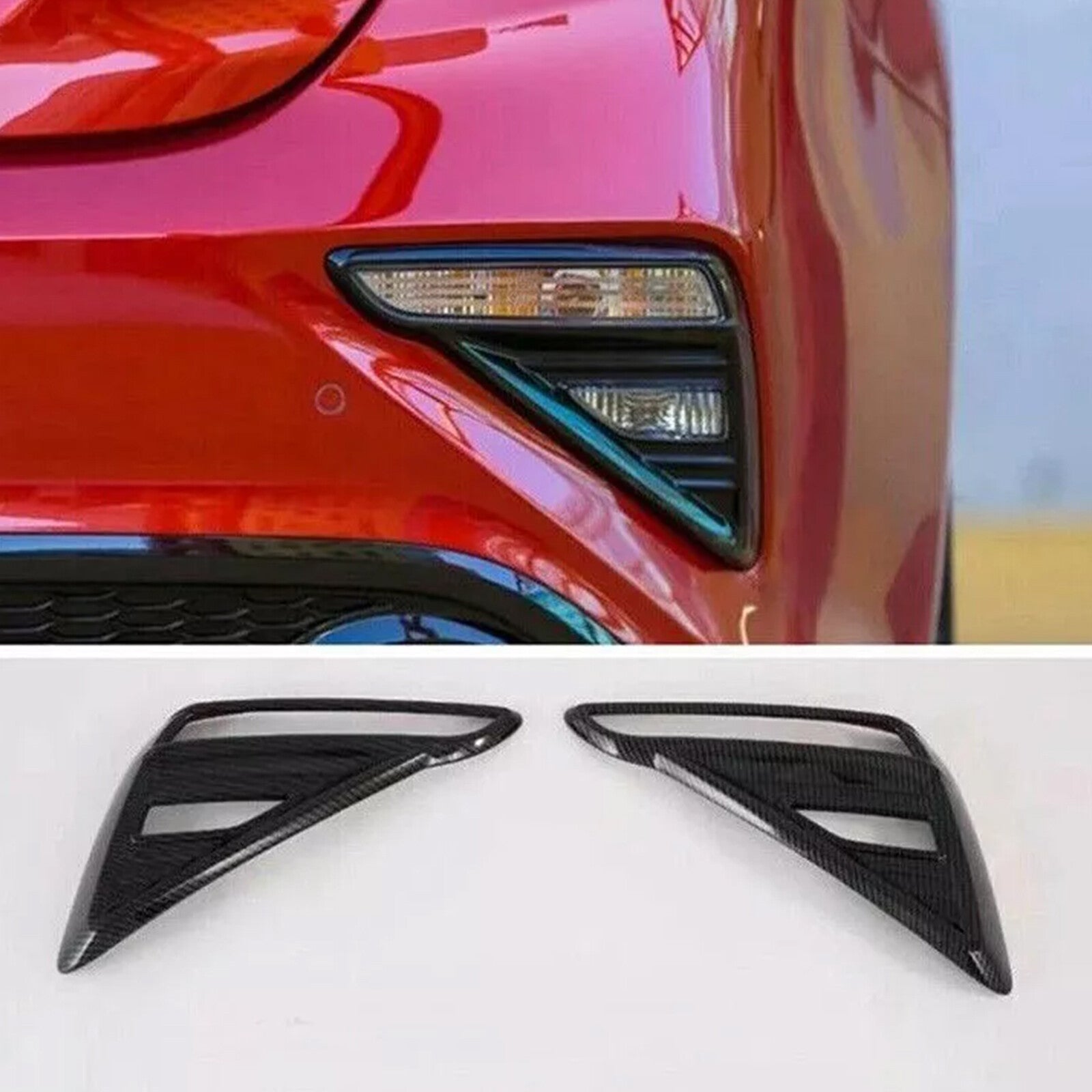 Carbon Fiber Rear Fog Light Mould Cover Trims fit for Kia Forte 19-21 Accessory AT