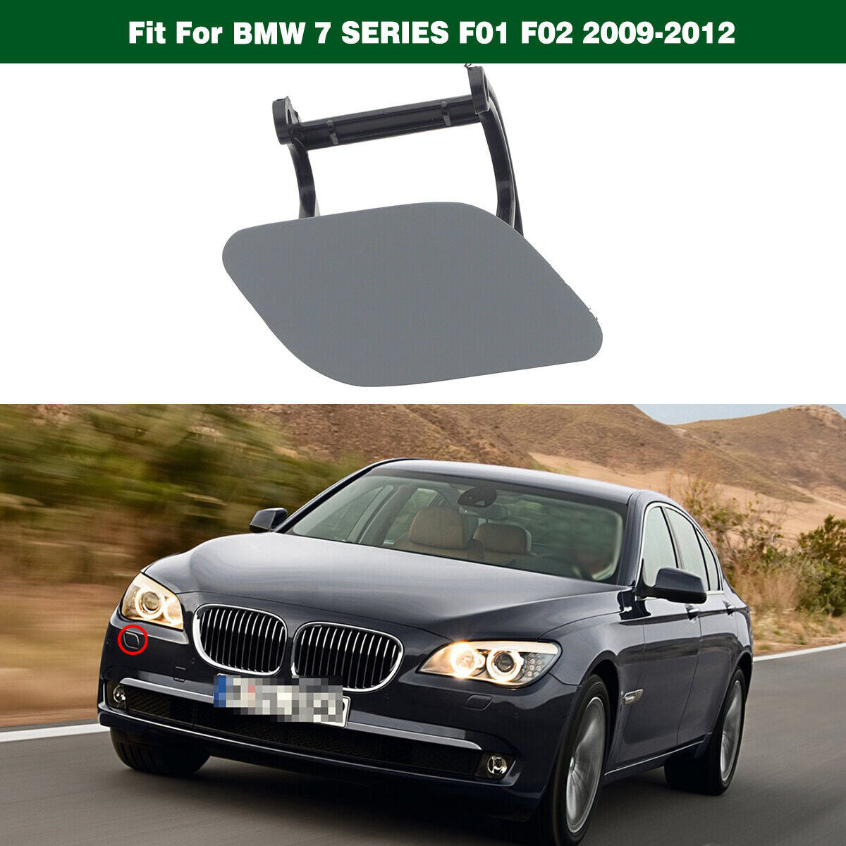 Right Headlight Washer Nozzle Spray Cover Cap for BMW 7Series F01 F02 2009-2012 Q