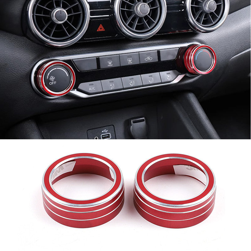 Red Console Air Condition Adjust knob Ring Cover For Sentra 2020-2024 v